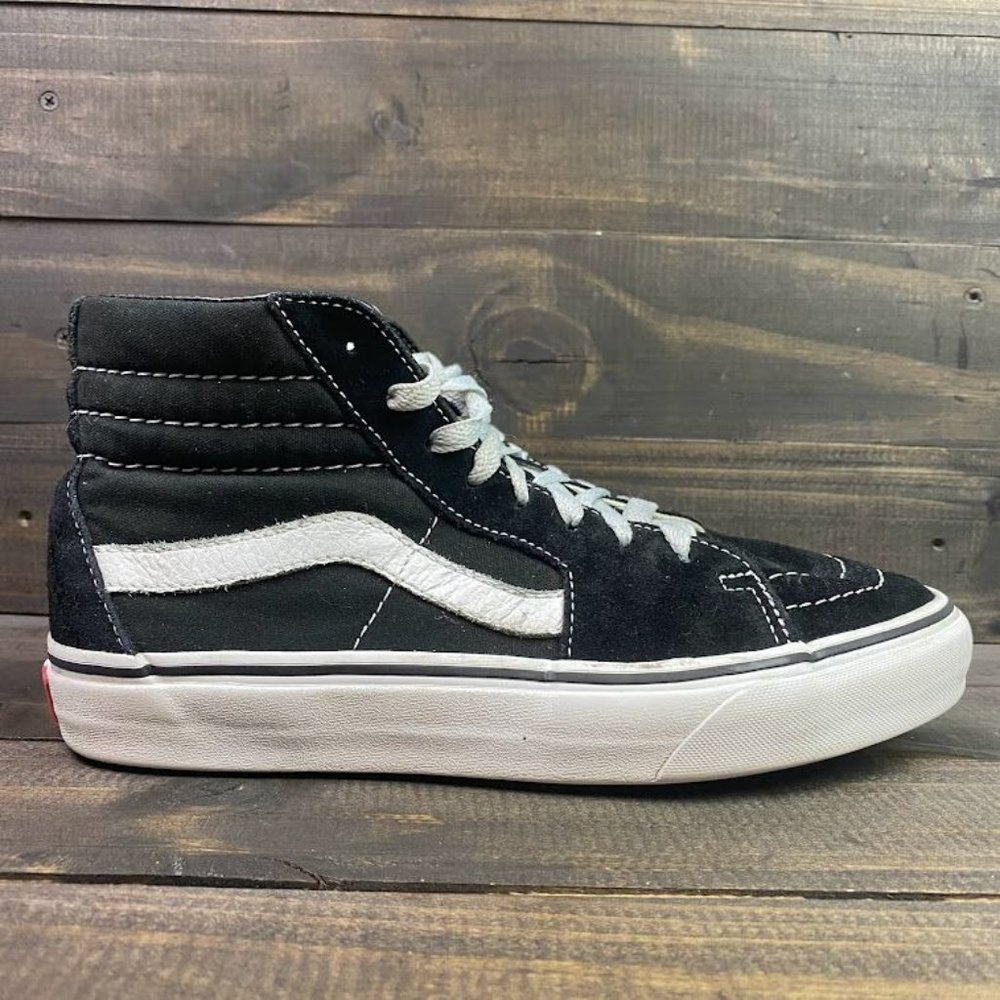 Vans Black and White High-Top Athletic Shoes